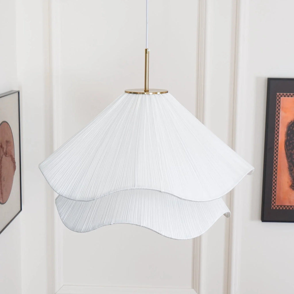 Pendant Light | Metal & Fabric Shade & Bloom Design
