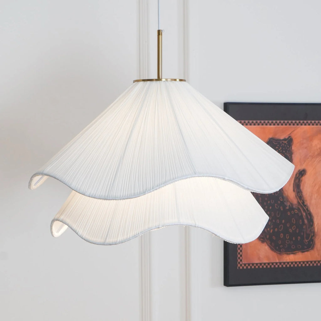 Pendant Light | Metal & Fabric Shade & Bloom Design