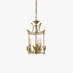 Pendant Light | Metal Lantern Bird & Leaf Detailing | 3-Head D20 x H40 cm