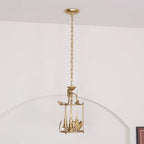 Pendant Light | Metal Lantern Bird & Leaf Detailing | 3-Head D20 x H40 cm