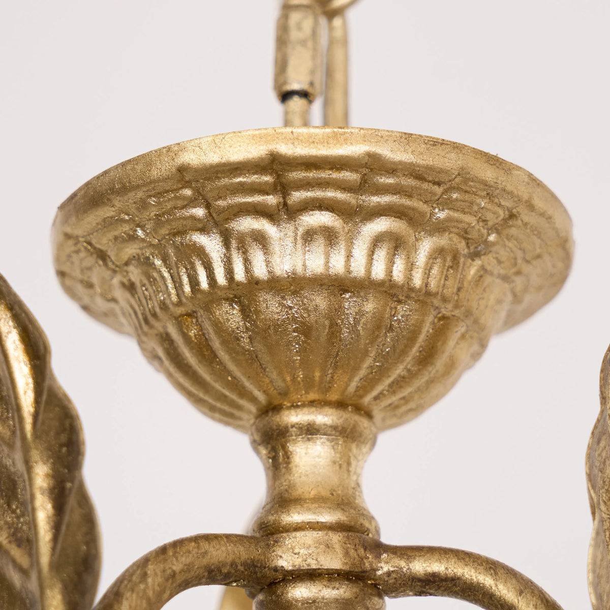 Pendant Light | Metal Lantern & Leaf Detailing | Adjustable Chain