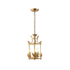 Pendant Light | Metal Lantern & Leaf Detailing | Adjustable Chain