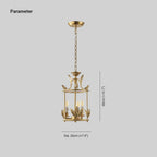 Pendant Light | Metal Lantern & Leaf Detailing | Adjustable Chain
