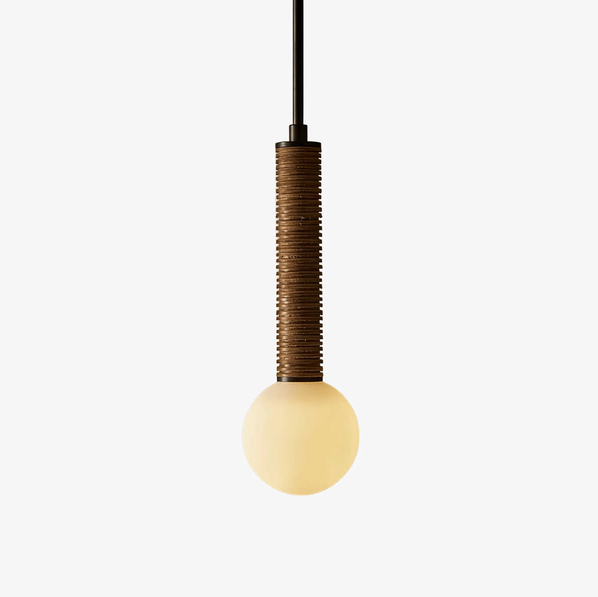 Pendant Light | Metal, Leather & Glass | 12 cm Diameter x 41 cm Height