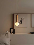 Pendant Light | Metal, Leather & Glass | 12 cm Diameter x 41 cm Height