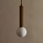 Pendant Light | Metal, Leather & Glass | 12 cm Diameter x 41 cm Height
