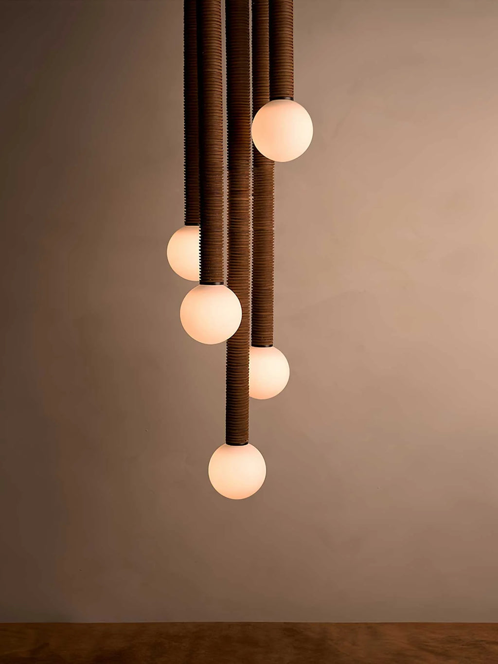 Pendant Light | Metal, Leather & Glass | 12 cm Diameter x 41 cm Height