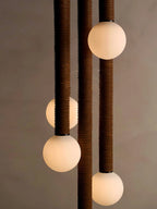 Pendant Light | Metal, Leather & Glass | 12 cm Diameter x 41 cm Height