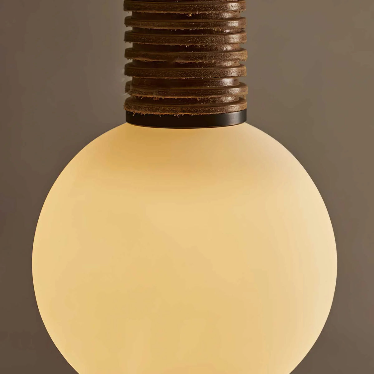 Pendant Light | Metal, Leather & Glass | 12 cm Diameter x 41 cm Height