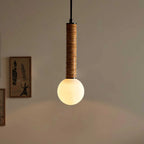 Pendant Light | Metal, Leather & Glass | 12 cm Diameter x 41 cm Height