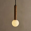 Pendant Light | Metal, Leather & Glass | 12 cm Diameter x 41 cm Height
