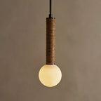 Pendant Light | Metal, Leather & Glass | 12 cm Diameter x 41 cm Height