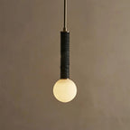 Pendant Light | Metal, Leather & Glass | 12 cm Diameter x 41 cm Height