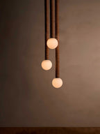 Pendant Light | Metal, Leather & Glass | 12 cm Diameter x 41 cm Height