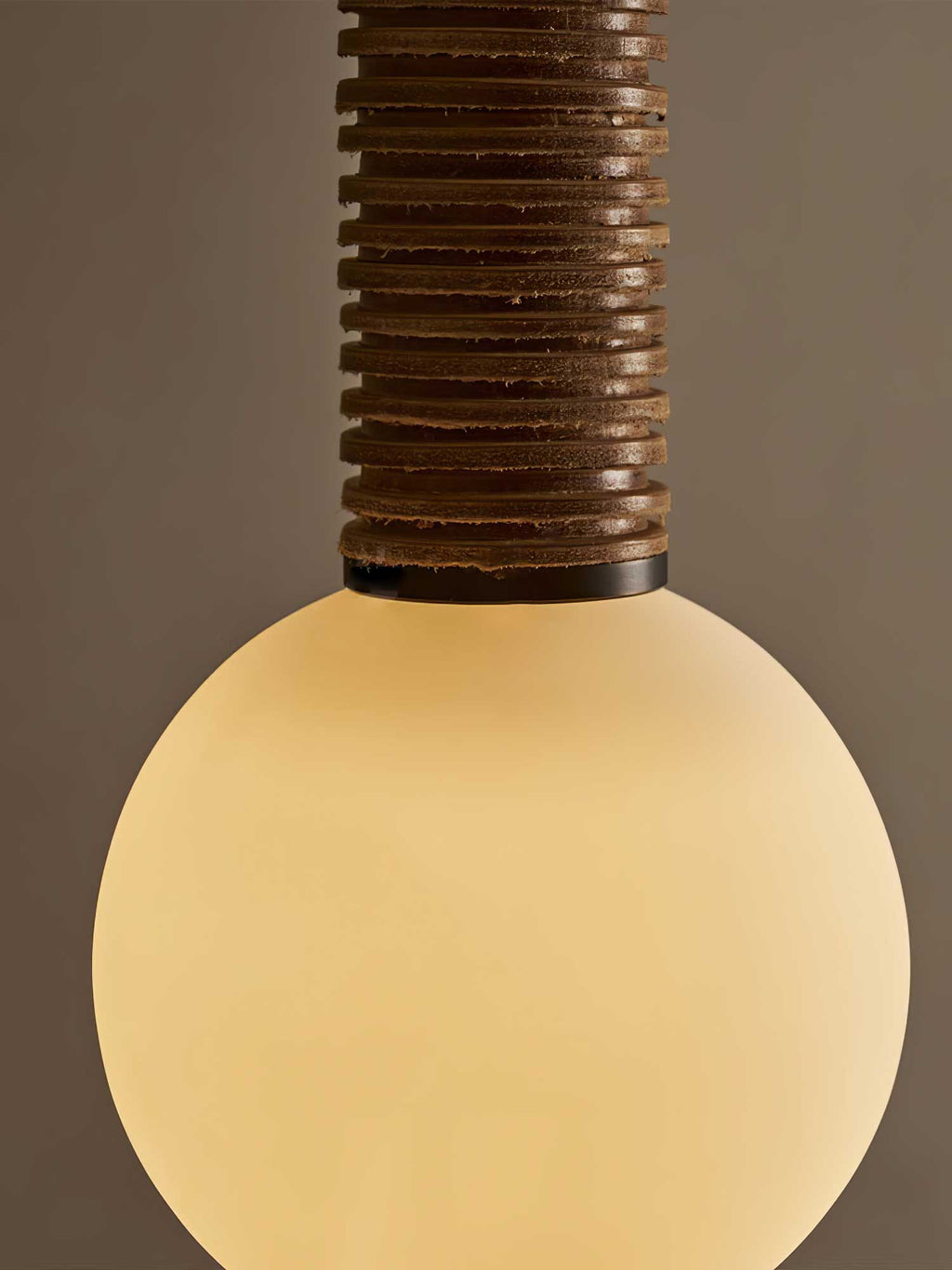 Pendant Light | Metal, Leather & Glass | 12 cm Diameter x 41 cm Height