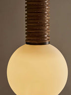 Pendant Light | Metal, Leather & Glass | 12 cm Diameter x 41 cm Height