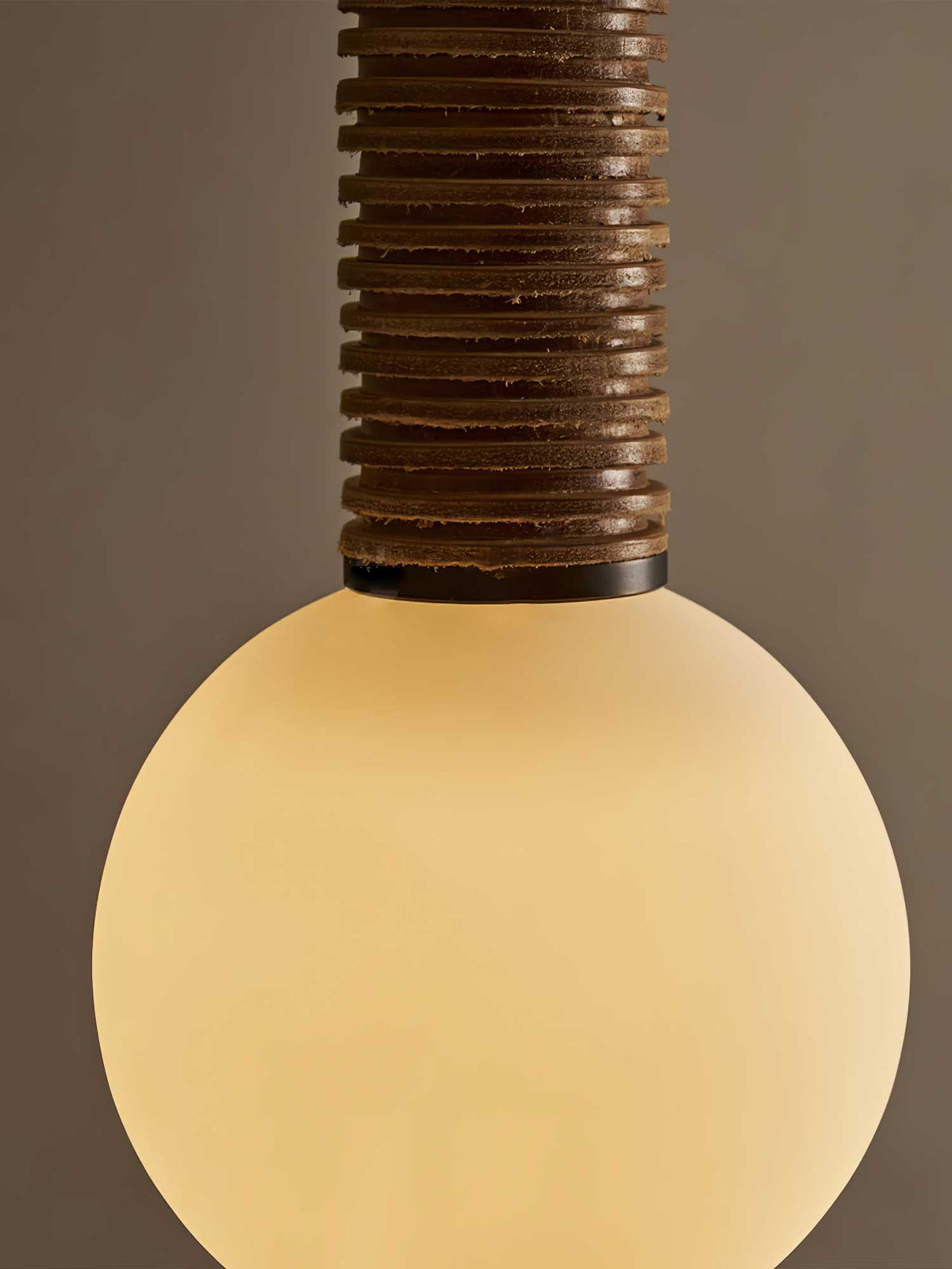 Pendant Light | Metal, Leather & Glass | 12 cm Diameter x 41 cm Height