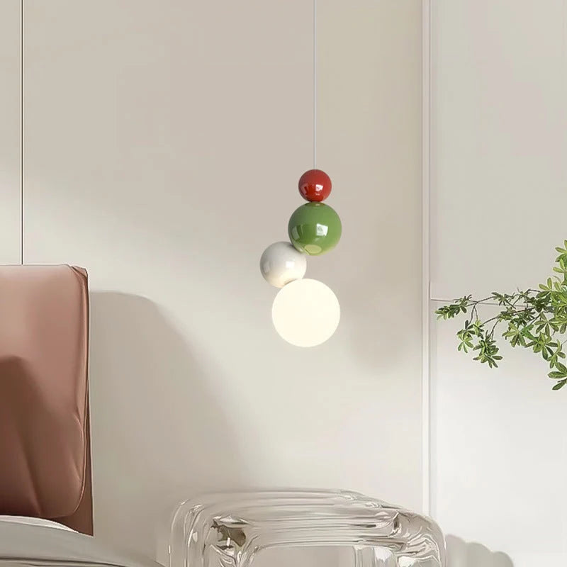 Pendant Light | Metal Vertical Four-Orb & Dimmable | Adjustable Cord