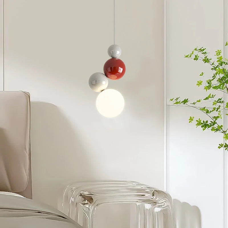 Pendant Light | Metal Vertical Four-Orb & Dimmable | Adjustable Cord