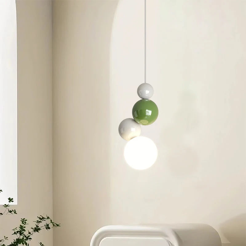 Pendant Light | Metal Vertical Four-Orb & Dimmable | Adjustable Cord