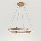 Pendant Light | Minimal Ring Travertine & Wood Dimmable