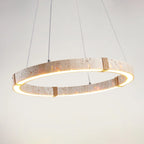Pendant Light | Minimal Ring Travertine & Wood Dimmable