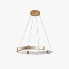 Pendant Light | Minimal Ring Travertine & Wood Dimmable