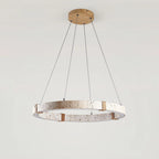 Pendant Light | Minimal Ring Travertine & Wood Dimmable