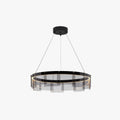 Pendant Light | Modern Ring Black Metal & Glass | LED Included