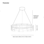 Pendant Light | Modern Ring Black Metal & Glass | LED Included