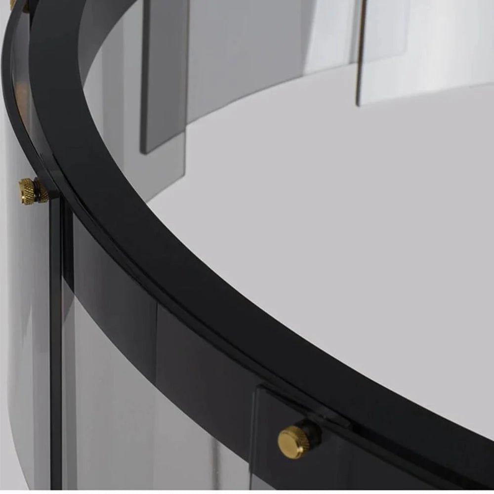 Pendant Light | Modern Ring Black Metal & Glass | LED Included