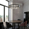 Pendant Light | Modern Ring Metal & Glass | Adjustable Cord