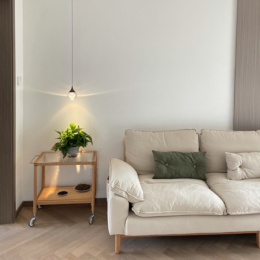 Pendant Light | Moon-Shaped Metal & Crystal | LED Included