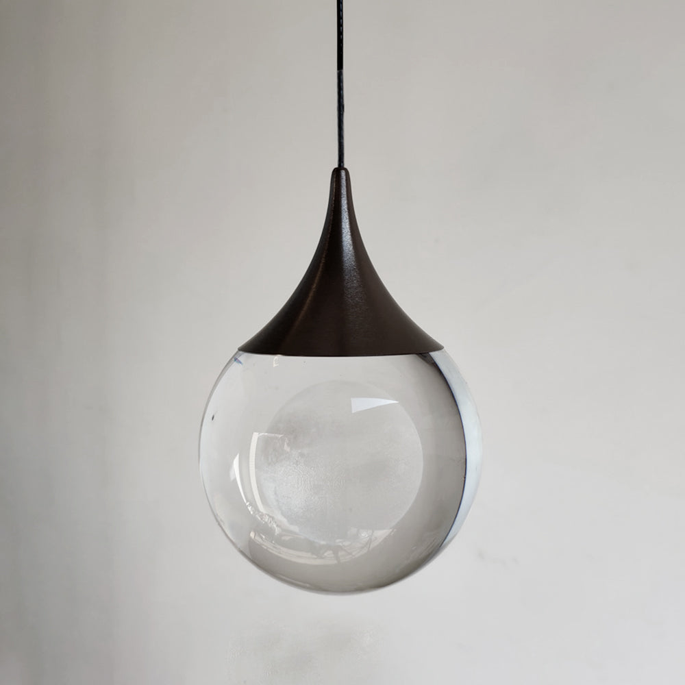 Pendant Light | Moon-Shaped Metal & Crystal | LED Included