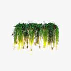Pendant Light | Natural Green Metal & Glass | 10-Light