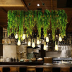 Pendant Light | Natural Green Metal & Glass | 10-Light