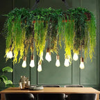 Pendant Light | Natural Green Metal & Glass | 10-Light