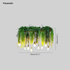 Pendant Light | Natural Green Metal & Glass | 10-Light