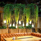 Pendant Light | Natural Green Metal & Glass | 10-Light