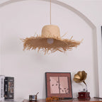 Pendant Light | Natural Rattan & Straw-Hat Design | Adjustable 150 cm Cable