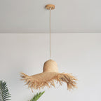Pendant Light | Natural Rattan & Straw-Hat Design | Adjustable 150 cm Cable