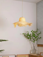 Pendant Light | Natural Rattan & Straw-Hat Design | Adjustable 150 cm Cable
