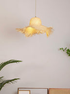 Pendant Light | Natural Rattan & Straw-Hat Design | Adjustable 150 cm Cable