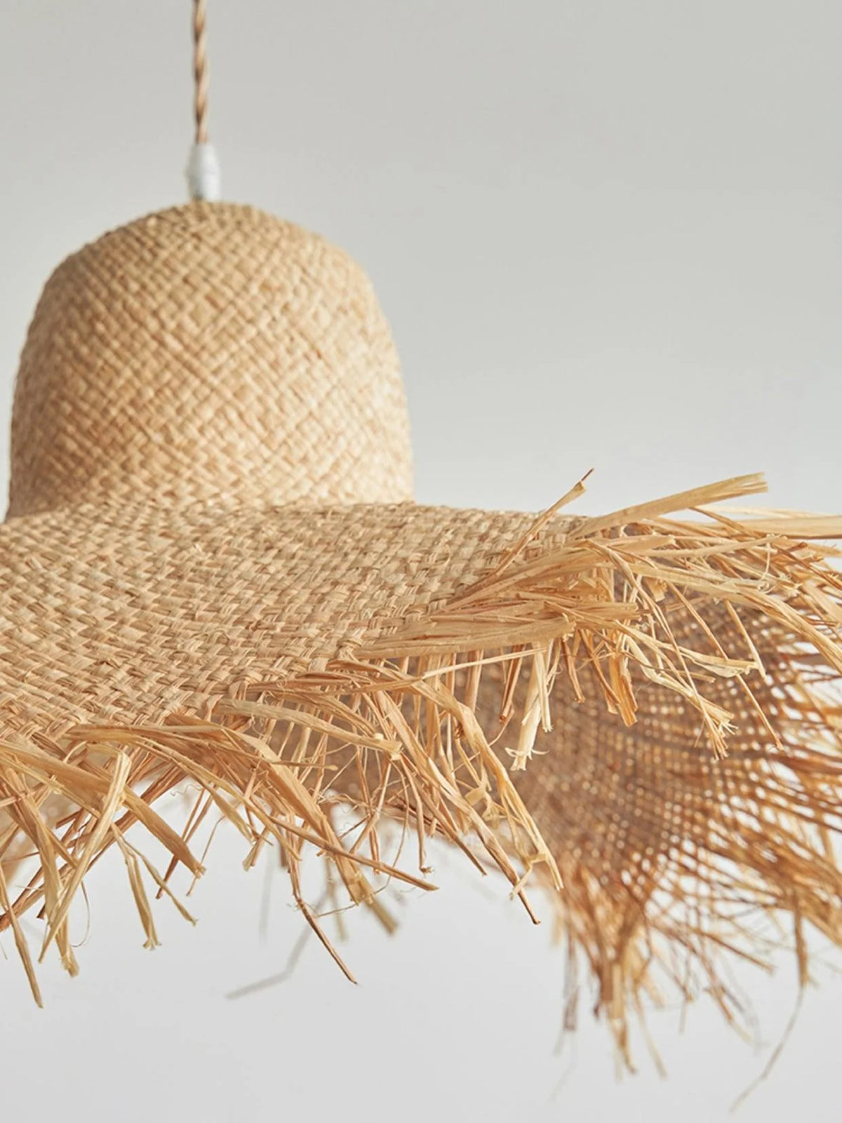 Pendant Light | Natural Rattan & Straw-Hat Design | Adjustable 150 cm Cable