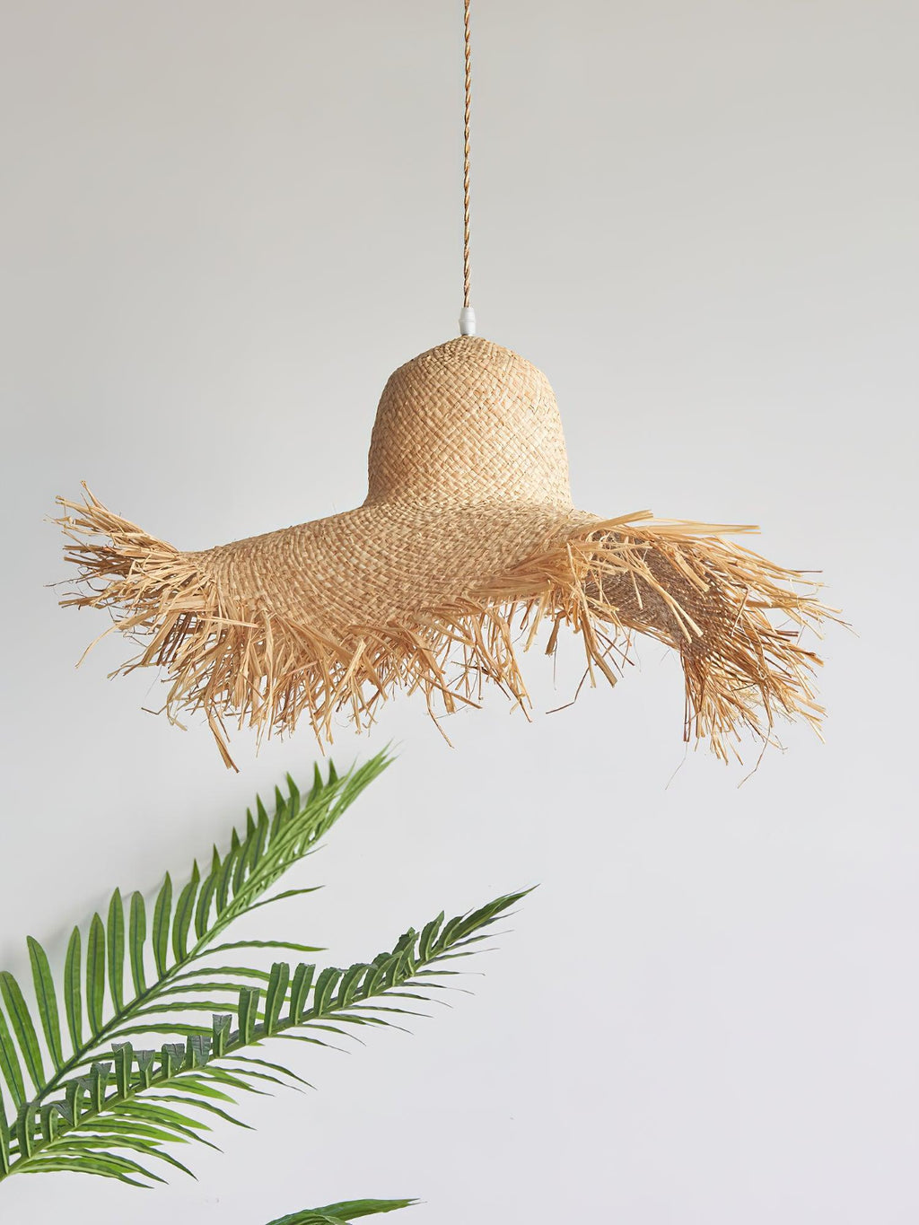 Pendant Light | Natural Rattan & Straw-Hat Design | Adjustable 150 cm Cable