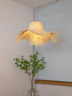 Pendant Light | Natural Rattan & Straw-Hat Design | Adjustable 150 cm Cable