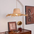 Pendant Light | Natural Rattan & Straw-Hat Design | Adjustable 150 cm Cable