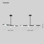 Pendant Light | Nordic Linear Metal & Bubble Glass | 5-6 Lights