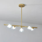Pendant Light | Nordic Linear Metal & Bubble Glass | 5-6 Lights