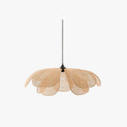 Pendant Light | Petal Rattan Shade & Metal Frame | Bulb Included